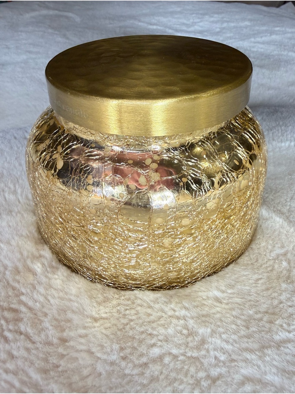 Target Gold Crackle Glass Jar with Metallic Lid